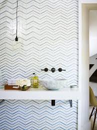 Tongue and groove on walls and bath panel, fired earth tiles. Patterned Bathroom Schemes The English Home