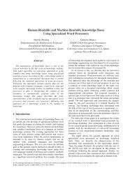 Ieee conference templates contain guidance text for composing and formatting conference papers. Pdf Human Readable And Machine Readable Knowledge Bases Using Specialized Word Processors
