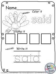 Great Addition To Your November Word Work Centers No Prep Practice For Sight Words Thanksgiving Worksheets To Increas Word Work Centers Sight Words Word Work
