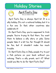 April Fools Day Reading Comprehension Worksheet Holiday Reading Comprehension Reading Comprehension Worksheets Comprehension Worksheets