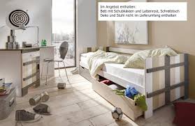 Betten mit bettkasten online kaufen ✓ kauf auf rechnung und raten möglich ✓ trusted shops ein bett mit bettkasten nutzt auch den sonst freibleibenden platz unter der liegefläche optimal aus und. Jugendzimmer Kinderzimmer Bett Schubladenbett Schreibtisch Kiefer Massiv Lanatura