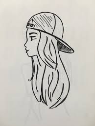 Drawing manga girl, manga character with angie art manga. Drawing Of Girl With Hat In Marker Girl Drawing Easy Pencil Drawings Of Girls Girl Drawing