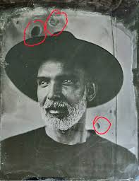 Full plate 2mm glass plate artifacts in silver bath