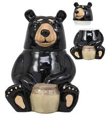 Super cute and creepy at the same time. Ebros American Black Bear With Cookies Honey Pot Ceramic Cookie Jar 8 25 Tall Walmart Com Walmart Com