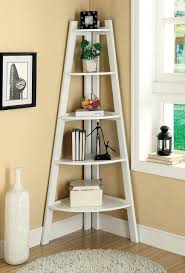 Ladder Shelf In White Ac6214wh Display Bookcase Furniture Of America Home Decor