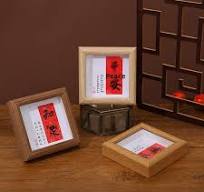 Iheipye Custom Solid Wood Rectangular Frame Picture Frame Mounting Frame  Line New Chinese Style Entrance Background