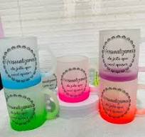 Caneca Personalizada Vidro Jateado Degradê 325 Ml. Degradê ...