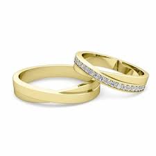 Matching Wedding Bands Infinity Diamond Wedding Ring Set In 14k Gold Wedding Rings Sets Gold Cool Wedding Rings Diamond Wedding Rings Sets