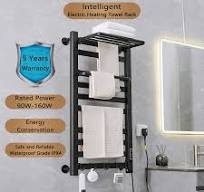 Smart Bathroom Electric Heated Towel Rack Black Electric Towel Rail Thermal  Towel Radiator Cloth Screen Dryers Bath Heated Towel - AliExpress