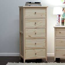 Tall chest of drawers sturdy unit with 6 drawers currently being used for home office but could easily be used as bedroom/hallway storage unit is 40cm deep (measured at the deepest point) the drawers are approx 36cm deep. Little Neck Five Drawer Chest 18 X 24 X 52 Pine Wood Dresser Decor Ikea Malm Nightstand Skinny Dresser