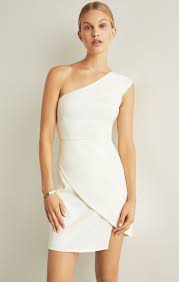 Aryanna One Shoulder Dress Rehearsal Dinner Dresses Simple Dresses White Cocktail Dress