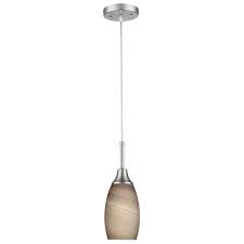 Beldi Peak Collection 1 Light Nickel Pendant With Brown Glass 1935 H Brown The Home Depot