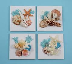 Yankario funny bathroom wall decor sign, farmhouse rustic bathroom decorations wall art blue seashell starfish wall art decor contemporary seascape canvas print painting for home. Seashell Bathroom Wall Decor