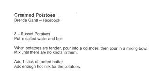 Creamed Potatoes Brenda Gantt Facebook Creamed Potatoes Southern Recipes Cooking Recipes