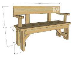 How to make simple timber bench the family handyman. Diy Wood Bench With Back Plans Her Tool Belt