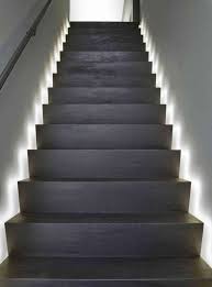 Stair Tread Lighting I Love The Look Of These Led Light Strips Integrated With The Design Of The Staircase L Stairway Lighting Stair Lighting Led Stair Lights
