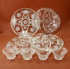 Eapc Star Of David 4 Snack Sets Anchor Hocking Glass Vtg This Is On My Wish List Vintage Dishware Collectible Dishes Vintage Glassware