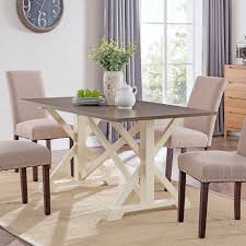 Clampo Farmhouse Dining Table Ivory Modern Rectangular Wooden Desk Kitchen Stand 829377423126 Ebay Dining Table Farmhouse Dining Table Farmhouse Kitchen Tables