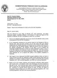 Contoh surat penawaran, contoh surat resmi, contoh surat keterangan kerja, contoh surat tugas, 15+ contoh surat pengunduran diri atau resign format via salamadian.com. Surat Balasan Dari Sekretasi Kementerian Pemuda Dan Olahraga Ri Dengan Sekretaris Jenderal Fifa Jerome Valcke Halaman 1 Kompasiana Com