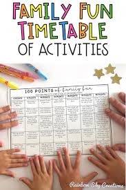 Fun Family Timetable Of Activities Free Distance Learning Homework Idea Distance Learning Family Fun School Closures