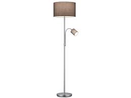 Led Stehleuchte Leselampe Stoffschirm Grau Braun Fur Flur
