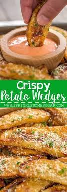 Crispy Potato Wedges Sprinkle Some Sugar Recipe Crispy Potato Wedges Recipes Food