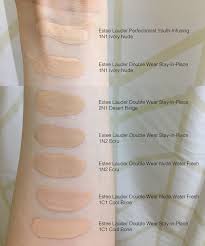 Double Wear Swatches For Fair Medium Skin Estee Lauder Double Wear Foundation Estee Lauder Foundation Foundation Swatches