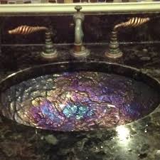glass iridescent sink at the blue talon