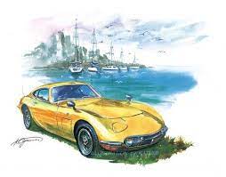 gallery kazumi art works classic european cars car illustration toyota 2000gt