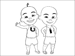Gambar mewarnai upin ipin untuk anak paud dan tk. Gambar Sketsa Kartun Upin Ipin Jokibot