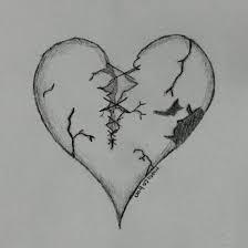 Just A Broken Hearted Art Sketch Black Color Draw Book Pencil Paper Drawing Pen Drawingpen Broken Heart Drawings Heartbroken Drawings Heart Drawing