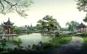 Japanese Digital Garden Japanese Nature Landscape Wallpaper Scenery Wallpaper