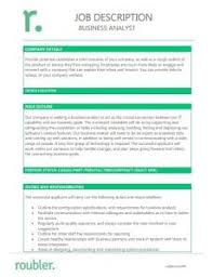Business Analyst Job Description Template Roubler Uk Resources