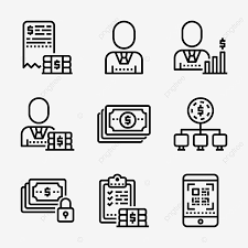 Financial accounting finance bank financial services, bank, electronics, service png. Download Outline Style Pack Icons For One Set Such As Cash Manager Investor Investment Money Link Network Secure Finance Qr Code Free Outline Style Pack Icons For One Set Such As