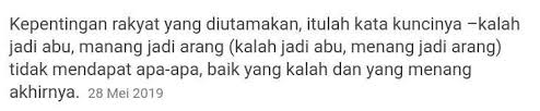 Tiada muafakat dalam sesuatu perbincangan. Apa Yang Dimaksud Dengan Menang Jadi Arang Kalah Jadi Abu Brainly Co Id