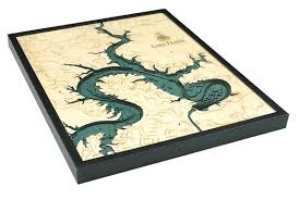 Lake Travis Tx Wood Carved Topographic Depth Chart Map