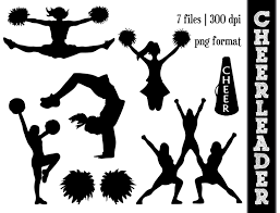 Girls Cheerleading Silhouette Clipart 1 Cheer Clipart Cheerleading Party Cheer Decorations