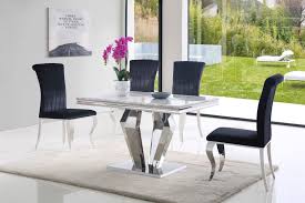 The container table, designed by marcel wanders for moooi, consists of a round table top and a beautifully pleated foot. Grey Marble Dining Table And 4 Black Velvet Chairs Homegenies