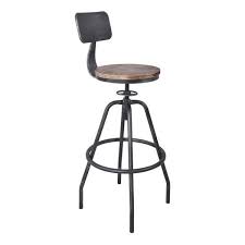 These adjustable stool are rigid, durable, and can be used at restaurants and hotels. Lumisource Dakota Mid Back Adjustable Bar Stool In Black Metal And Brown Wood Bs Dakmb Bkmbn The Home Depot Adjustable Bar Stools Bar Stools Adjustable Stool