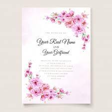 Elegant Cherry Blossom Wedding Invitation Template Cherry Blossom Wedding Invitations Elegant Wedding Invitation Card Wedding Invitation Templates
