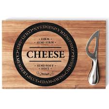 Fromage Cheese Board Knife Set 30 X 20cm Christmas Gift Inspiration Wooden Words Bars For Home