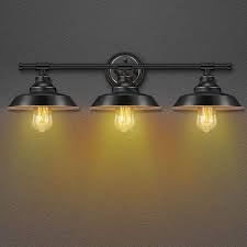 Looking for a good deal on industrial wall sconce led chrome? Bathroom Vanity Light Industrial Farmhouse Style 3 Light Wall Sconce Fixture Industrial Indoor Wall Mount Lamp Shade Black With Bronze Hight Light For Bathroom Kitchen Living Room Workshop Cafe