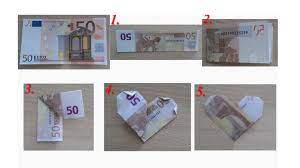 Ein aus geldscheinen gefaltetes herz oder eine blume passen zu fast jedem ereignis, sind aber besonders geeignet wenn du geldgeschenke zur hochzeit basteln möchtest. Geld Herz Falten Anleitung