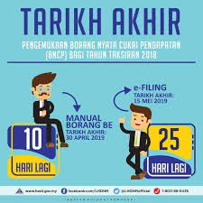 Tarikh akhir borang be adalah sebelum 30 april 2021 pembayar cukai disarankan untuk mengemukakan borang nyata dan membayar cukai pendapatan mereka dalam tempoh yang telah ditetapkan bagi. Tarikh Akhir E Filing 2019 Ceritas