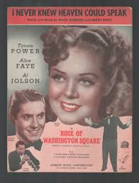 ROSE OF WASHINGTON SQUARE 1939 I Never Knew ALICE FAYE Movie Vintage Sheet  Music