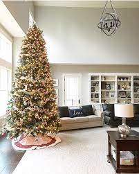 Tall Christmas Tree Neutral Living Room Modern Farmhouse Christmas Plaid Tree Skirt Homegoods Tall Christmas Trees Farmhouse Christmas Tree Christmas Tree