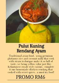 Resepi rendang ayam, resepi yang diadaptasi dari chef wan. Pulut Kuning Rendang Ayam Food Drinks Local Delights Halal Main Meals On Carousell
