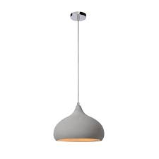 Suspension Design Bulbe Acier Inoxydable Gris 1 Lucide Suspension Design Lampe Decoration Luminaire Scandinave
