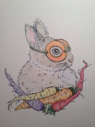 A bird, a feather of a bird or a peacock on a tree. Baby Bunny Illustration By Vicki Sawyer From Birds Of A Feather Coloring Book Colored By Me And Finished On 12 30 1 Coloring Books Baby Bunnies Illustration