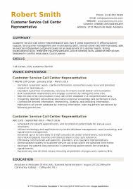 Customer Service Call Center Representative Resume Samples Qwikresume